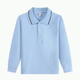 thumbnail image 1 of mgoYE Shirts for Boys Boys' School Uniform Long Sleeve Polo Shirt, Button Closure, Comfortable, Size 18M-17 Years|Blue 18-24 Months, 1 of 4