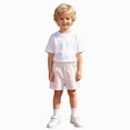 thumbnail image 1 of mgoYE Shorts for Boys 3-9 Months Cotton Stripe Elastics Waist Casual Summer Toddler Shorts Lightweight Pink, 1 of 6