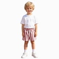 thumbnail image 1 of mgoYE Shorts for Boys 9-18 Months Cotton Stripe Elastics Waist Casual Summer Toddler Shorts Lightweight Red, 1 of 6