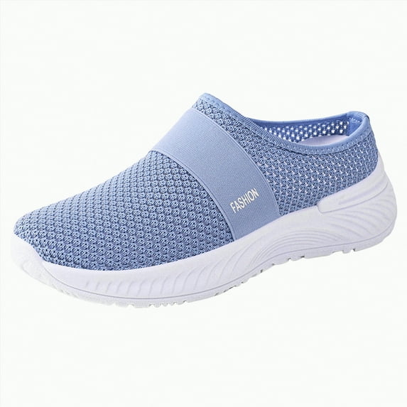 mgoYE Slip Resistant Work Shoes for Women Women's Slip-On Sneaker|Blue 6