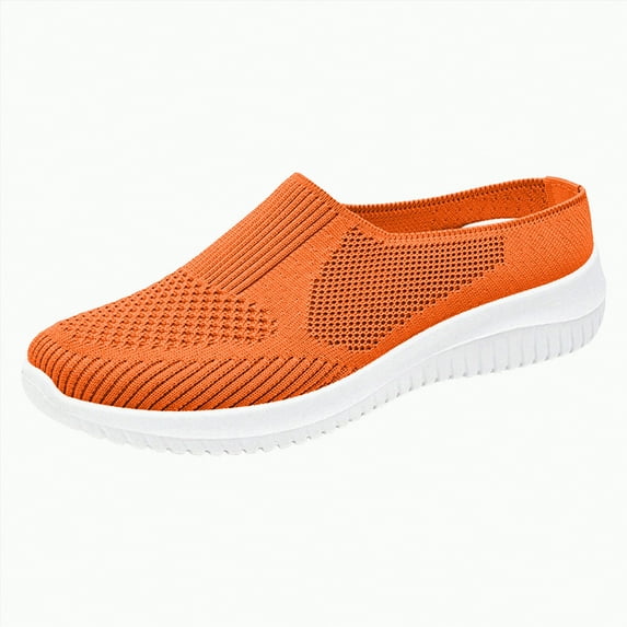 mgoYE Slip Resistant Work Shoes for Women Women's Slip-On Sneaker|Orange 6