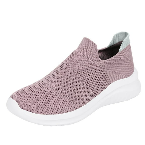 mgoYE Slip Resistant Work Shoes for Women Women's Slip-On Sneaker|Pink 9