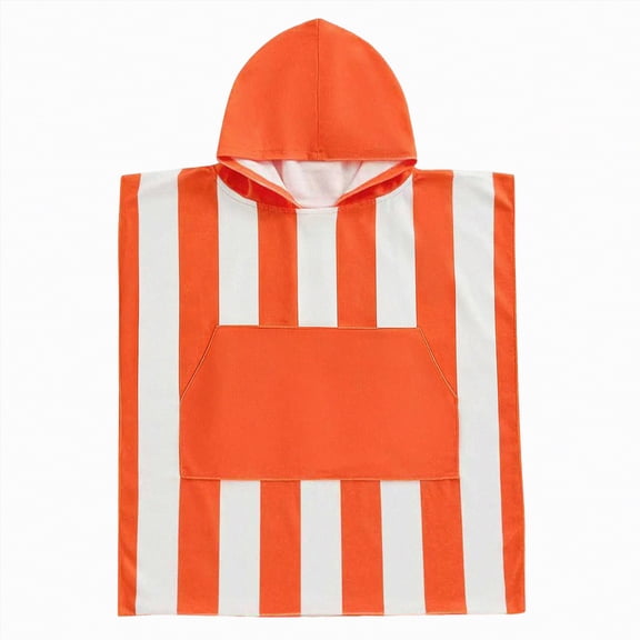 mgoYE Strawberry Hooded Towel for Kids 6M-4 Years, Beach Towels, Toddler Bath Towel Wrap Swim Pool Towels Poncho for Boys Girls|Orange 4-5 Years