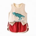 thumbnail image 1 of mgoYE Summer Outfits for Toddler Girls Toddler Boys Cotton Tank Top and Shorts Set, Summer Outfit|Red 3-4 Years, 1 of 4