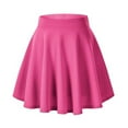 thumbnail image 1 of mgoYE Summer Skirts for Women Women's Ruched High Waist Knee Length A-Line Stretchy Flared Casual Skirt Polyester|Hot Pink S, 1 of 2