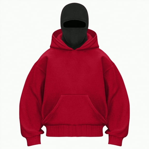 mgoYE Sweat Shirt for Mens Womens Mens Jacket Zip Up Fashion Double Layer Hoodie Hip Hop Outerwear Jacket Y2K Clothing for Men and Women(Red,M)