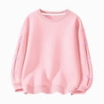 thumbnail image 1 of mgoYE Sweatshirts for Girls Fall Tops Long Sleeve Fashion Pullover Side Slit Clothing(Pink,3-4 Years), 1 of 7