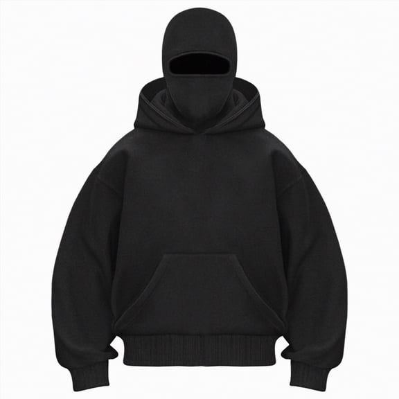 mgoYE Sweatshirts for Men Womens Mens Jacket Zip Up Fashion Double Layer Hoodie Hip Hop Outerwear Jacket Y2K Clothing for Men and Women(Black,L)