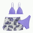 thumbnail image 1 of mgoYE Swimsuit Girls 10-12 Girl's 3 Piece Swimsuits Floral High Waisted Bikini Bathing Suit with Mesh Coverups Skirt(Purple,10-12 Years), 1 of 4