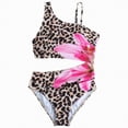 thumbnail image 1 of mgoYE Swimsuit for Girls 8-10 Girls Swimsuit One Piece Bathing Suit Floral Print Swimsuit Adjustable Straps Kids Bikini Sets Teens Swimwear(Brown,11-12 Years), 1 of 8