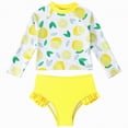 thumbnail image 1 of mgoYE Swimsuit for Girls 5t Toddler and Little Girls Rash Guard Sets with Bikini Bottoms Swimwear(Yellow,4-5 Years), 1 of 7