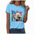 thumbnail image 1 of mgoYE T-Shirt for Women Casual 250th Anniversary USA Shirt, 250 Anniversary USA T-Shirt, Independence Day O-Neck Tshirt for Women Men(Sky Blue,XL), 1 of 8