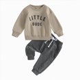 thumbnail image 1 of mgoYE Toddler Baby Boy Fall Clothes Letter Print Little Dude Sweatshirt Jogger Pants 3 6 12 18 24 Months 3T 4T Boy Winter Outfits, 1 of 5