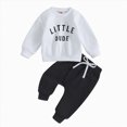 thumbnail image 1 of mgoYE Toddler Baby Boy Fall Clothes Letter Print Little Dude Sweatshirt Jogger Pants 3 6 12 18 24 Months 3T 4T Boy Winter Outfits, 1 of 5