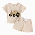 thumbnail image 1 of mgoYE Toddler Baby Boy Summer Clothes 12 18 24 Months 2T 3T 4T 5T Waffle Truck Embroidery Short Sleeve Tops T-Shirt and Shorts Sets Cute 2Pcs Outfits Size 2-3 Years, 1 of 5