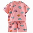 thumbnail image 1 of mgoYE Toddler Baby Boy Summer Outfit Short Sleeve Cartoon Print T Shirt Top and Casual Shorts Set Cute Clothes 3 6 12 18 Months 2T Clothes|Pink 2-3 Years, 1 of 8