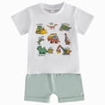 thumbnail image 1 of mgoYE Toddler Baby Boys Clothes Summer Outfit for Boy Dinosaur Train Homewear Short Sets (Grey,18-24 Months), 1 of 8