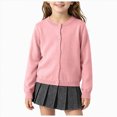 thumbnail image 1 of mgoYE Toddler Baby Boys Girls Crewneck Cardigan Sweaters Long Sleeve Kids Button Cotton School Uniform Knit Tops Outwear(Pink,9-10 Years), 1 of 9