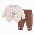 thumbnail image 1 of mgoYE Toddler Baby Girl Clothes Cute 3D Floral Infant Long Sleeve Sweathsirt Fall Winter Outfits Kids Pullover Pants Set 2-3 Years, 1 of 5