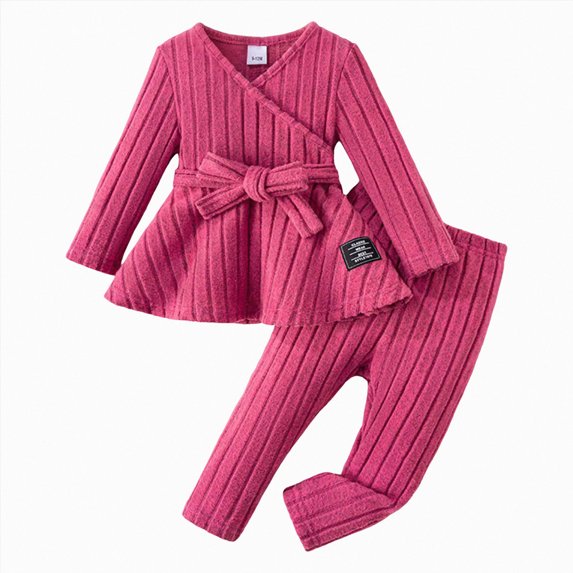 mgoYE Toddler Baby Girl Clothes Fall Outfit Long Sleeve Shirt Pant Set Fall Clothing for Girl