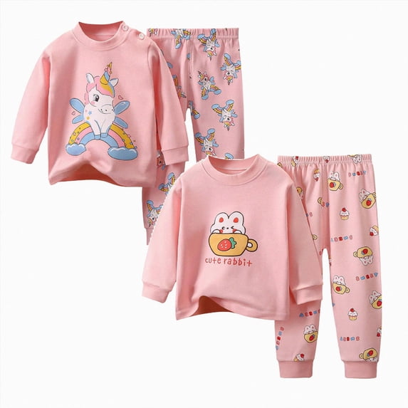 mgoYE Toddler Baby Girl Clothes Long Sleeve Sweatshirt Pants Set 4Pcs Fall Winter 3 6 12 18 Months 1T 2T 3T 4T 5T Girls Outfits Size 6-12 Months