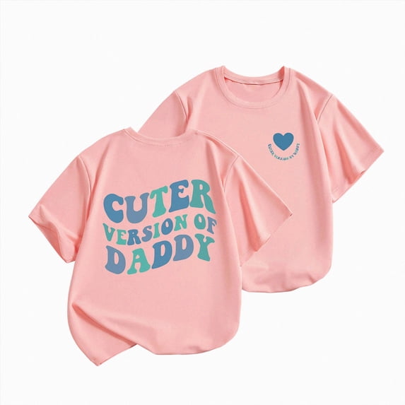 mgoYE Toddler Baby Girl Cotton T-Shirt Father's Day Gift Short Sleeve Cute Graphic Shirt for Kids Girls Tees(Pink,3-4 Years)
