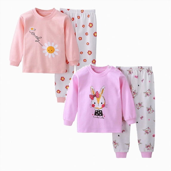 mgoYE Toddler Baby Girl Fall Clothes Fall Outfits Long Sleeve Shirts Casual Pants 4Pcs Fall Winter 3 6 12 18 24 Months 3T 4T 5T 6T Girls Outfits Size 18-24 Months