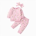 thumbnail image 1 of mgoYE Toddler Baby Girl Fall Winter Clothes Newborn Infant Floral Pullover Sweatshirt T-Shirts+Pants 3PCS Outfits Set, 1 of 9