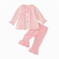 thumbnail image 1 of mgoYE Toddler Baby Girl Outfit Shirts Tunic Top and Ruffle Pants Set for Fall Winter Spring for Gift, Pototshoot and Daily, 1 of 9