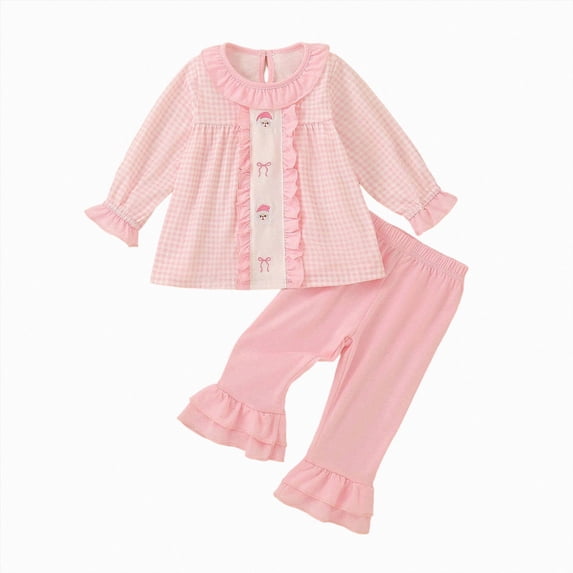 mgoYE Toddler Baby Girl Outfit Shirts Tunic Top and Ruffle Pants Set for Fall Winter Spring for Gift, Pototshoot and Daily