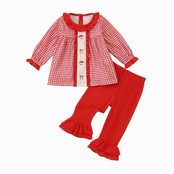 mgoYE Toddler Baby Girl Outfit Shirts Tunic Top and Ruffle Pants Set for Fall Winter Spring for Gift, Pototshoot and Daily