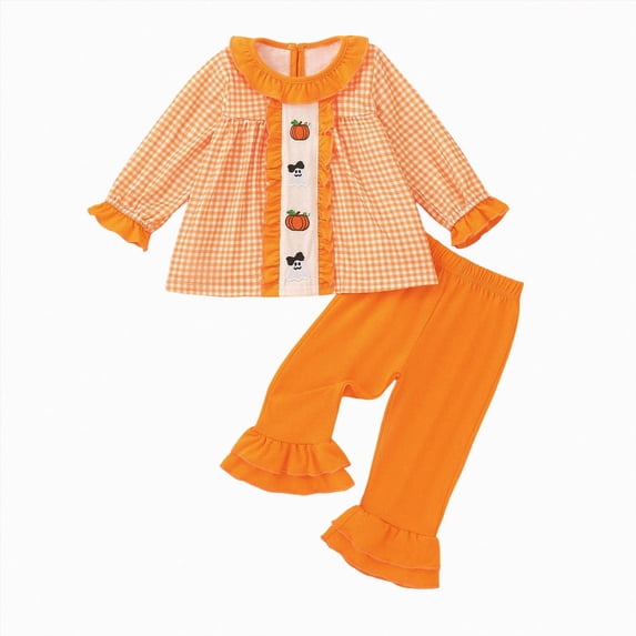 mgoYE Toddler Baby Girl Outfit Shirts Tunic Top and Ruffle Pants Set for Fall Winter Spring for Gift, Pototshoot and Daily