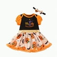 thumbnail image 1 of mgoYE Toddler Baby Girl Pumpkin Printed Tutu Dress Long Sleeve Skirt Outfits Clothes with Headband|Orange 6-9 Months, 1 of 4