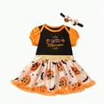 thumbnail image 1 of mgoYE Toddler Baby Girl Pumpkin Printed Tutu Dress Long Sleeve Skirt Outfits Clothes with Headband|Yellow 3-6 Months, 1 of 4