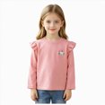 thumbnail image 1 of mgoYE Toddler Baby Girl Ruffle Long Sleeve T-Shirt Cotton Top Tee for Spring/Fall(Pink,5-6 Years), 1 of 5