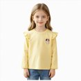 thumbnail image 1 of mgoYE Toddler Baby Girl Ruffle Long Sleeve T-Shirt Cotton Top Tee for Spring/Fall(Yellow,12-18 Months), 1 of 5
