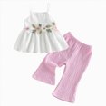 thumbnail image 1 of mgoYE Toddler Baby Girl Summer Short Clothes Infant Summer Outfits Set Ruffled Sleeveless Shirts Floral Tops + Pants Clothing Set 9 12 18 24 Month 3 Year Size 6-9 Months, 1 of 5