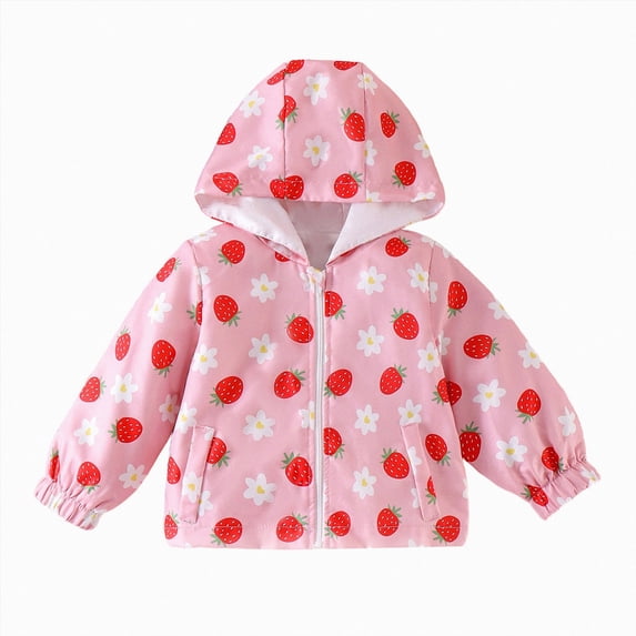 mgoYE Toddler Baby Girl Windbreaker Jacket Zip Up Hoodie Long Sleeve Sweatshirt Infant Spring Clothes Fall Winter Coats(Red,3-4 Years)