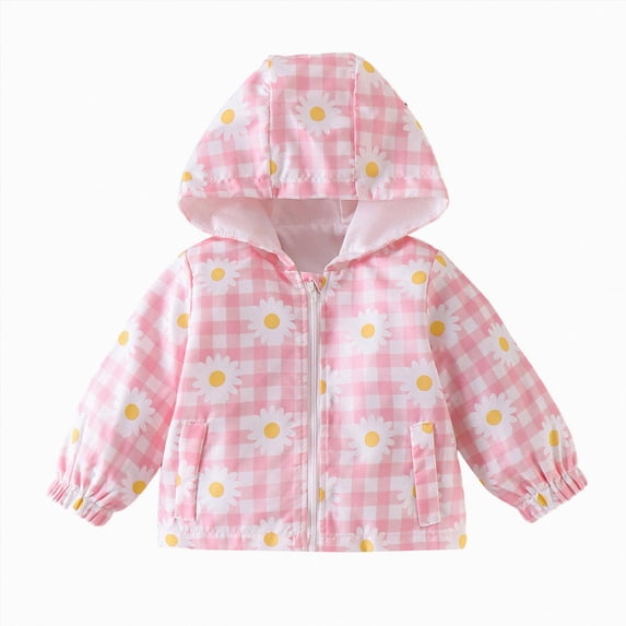 mgoYE Toddler Baby Girl Windbreaker Jacket Zip Up Hoodie Long Sleeve Sweatshirt Infant Spring Clothes Fall Winter Coats(Yellow,3-4 Years)