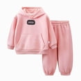 thumbnail image 1 of mgoYE Toddler Baby Girls Boys 2 Pcs Tracksuit Athletic Sweatsuits Sets Hooded Sweatshirt and Jogger Sweatpants Clothing Sets for Kids Size 3-4 Years, 1 of 4