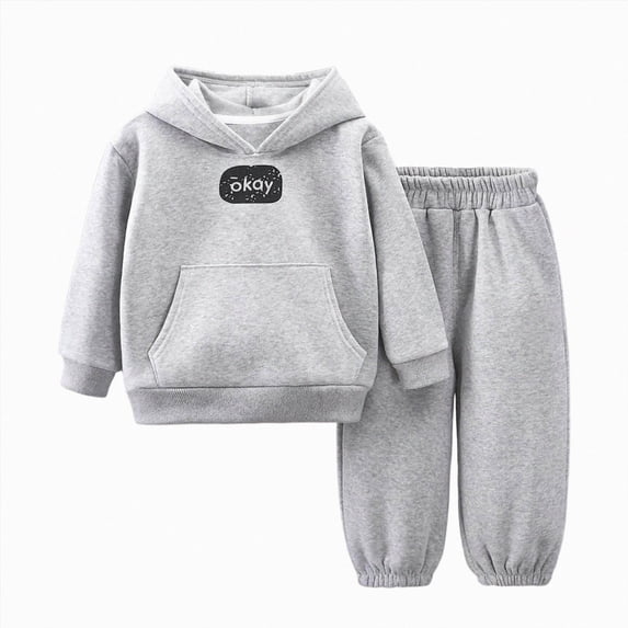 mgoYE Toddler Baby Girls Boys 2 Pcs Tracksuit Athletic Sweatsuits Sets Hooded Sweatshirt and Jogger Sweatpants Clothing Sets for Kids Size 4-5 Years