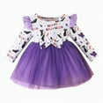 thumbnail image 1 of mgoYE Toddler Baby Girls Halloween Tulle Dress Long Sleeve Pumpkin Princess Tutu Dresses Fall Clothes(Purple,3-4 Years), 1 of 5