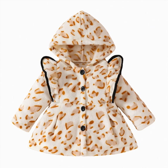 mgoYE Toddler Baby Girls Winter Fleece Jacket Little Kids Warm Hooded Outwear Coat
