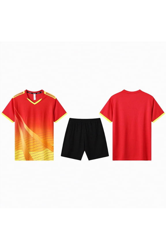 Toddler Boy Clothes 5t-6t Boy's 2-Pack Soccer Jersey and Short Sets Quick-Dry Sports Team Training Uniform Knit(Red,5-6 Years)