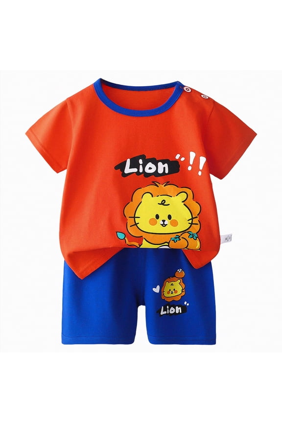 Toddler Boy Clothes Boys Athletic Shorts + Sleeveless Tank Top Set Crew Neck Kids Summer Clothes 2 Piece|Red 6-9 Months