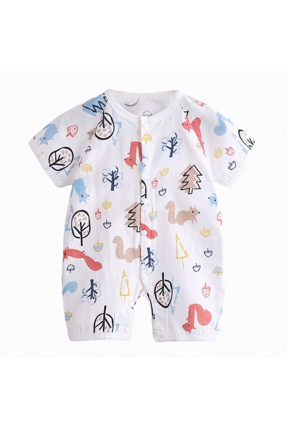 Toddler Boy Clothes Gender Neutral Baby Clothes Cotton Short Sleeve Pants Footless Coming Home Outfit Boy Girl|Purple 3-6 Months