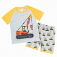 thumbnail image 1 of mgoYE Toddler Boy Clothes Summer Sets Toddler Boys Summer Clothes Kids Dinosaur Outfit Short Sleeve T Shirt Shorts Sets 6 12 18 24 Months 2T 3T 4T|Yellow,4-5 Years, 1 of 9