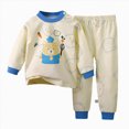 thumbnail image 1 of mgoYE Toddler Boy Girl Fall Clothes Contrast Color Long Sleeve Sweatshirt Tops and Pants Set 2Pcs Winter Outfits 12-24 Months, 1 of 4