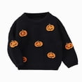 thumbnail image 1 of mgoYE Toddler Boy Girl Halloween Pumpkin Sweater Warm Pullover Sweatshirt Knitwear Knitted Fall Winter Baby Clothes Size 12-18 Months, 1 of 6