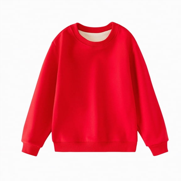 mgoYE Toddler Boys Girls Solid Cotton Thin Sweatshirt Long Sleeve top T-Shirts(Red,8-9 Years)